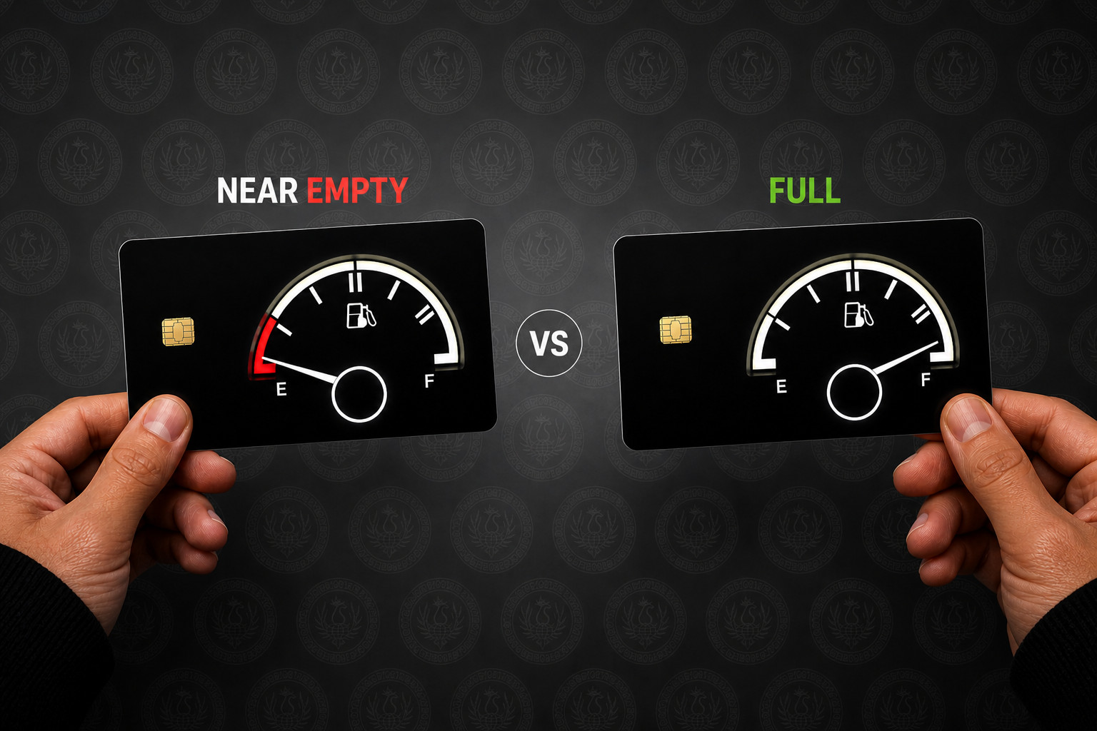 Gas Money Guage Full Near Empty Credit Card Debit Card Skin Covering