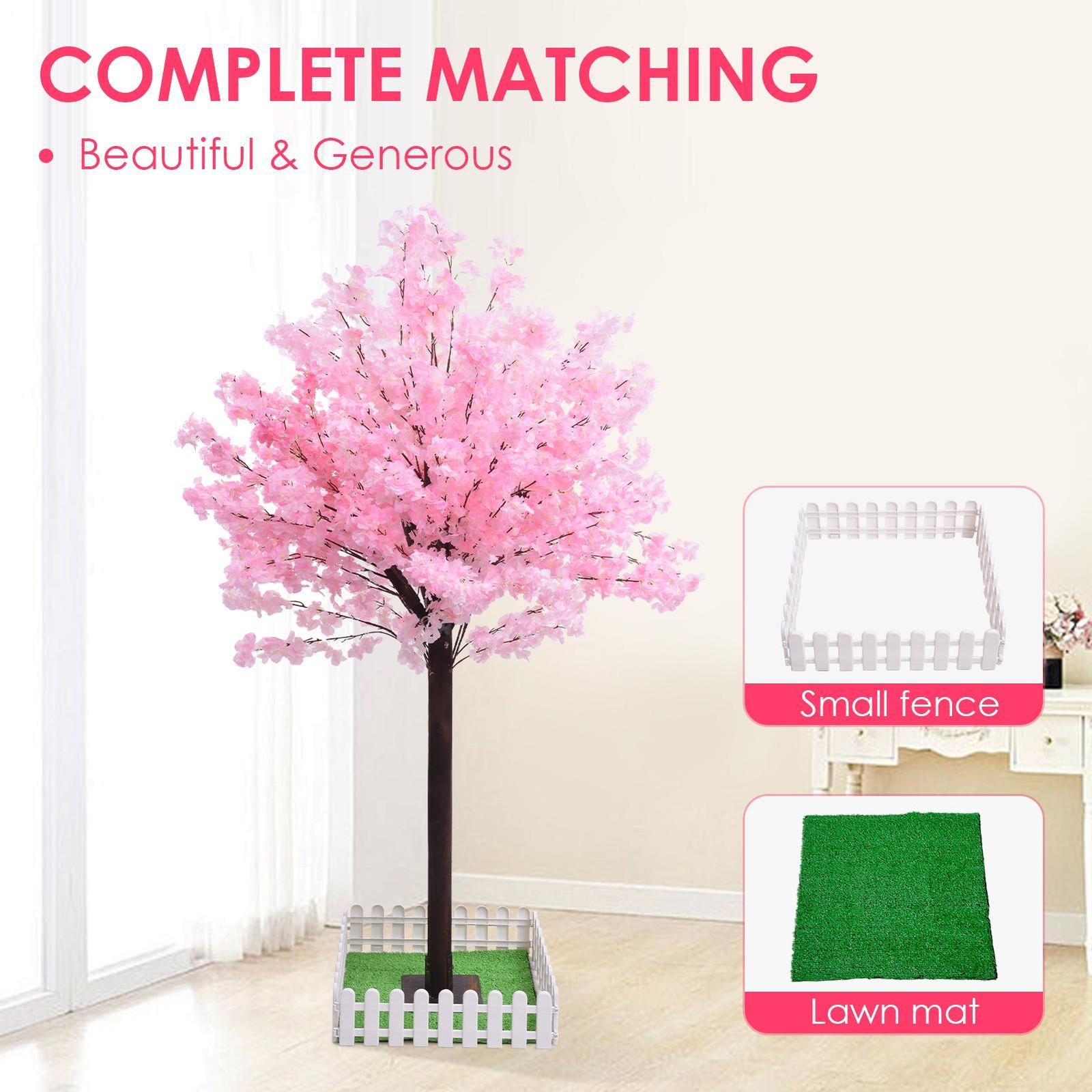 59/70in US STOCK Artificial Cherry Blossom Tree Sakura Tree Decor Cherry Blossom