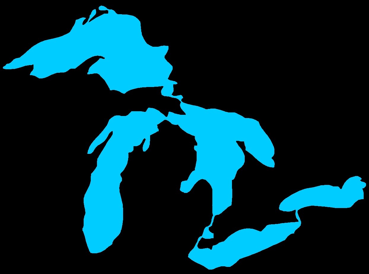 Great Lakes Die Cut Window Sticker Decal BLUE (State of Michigan)