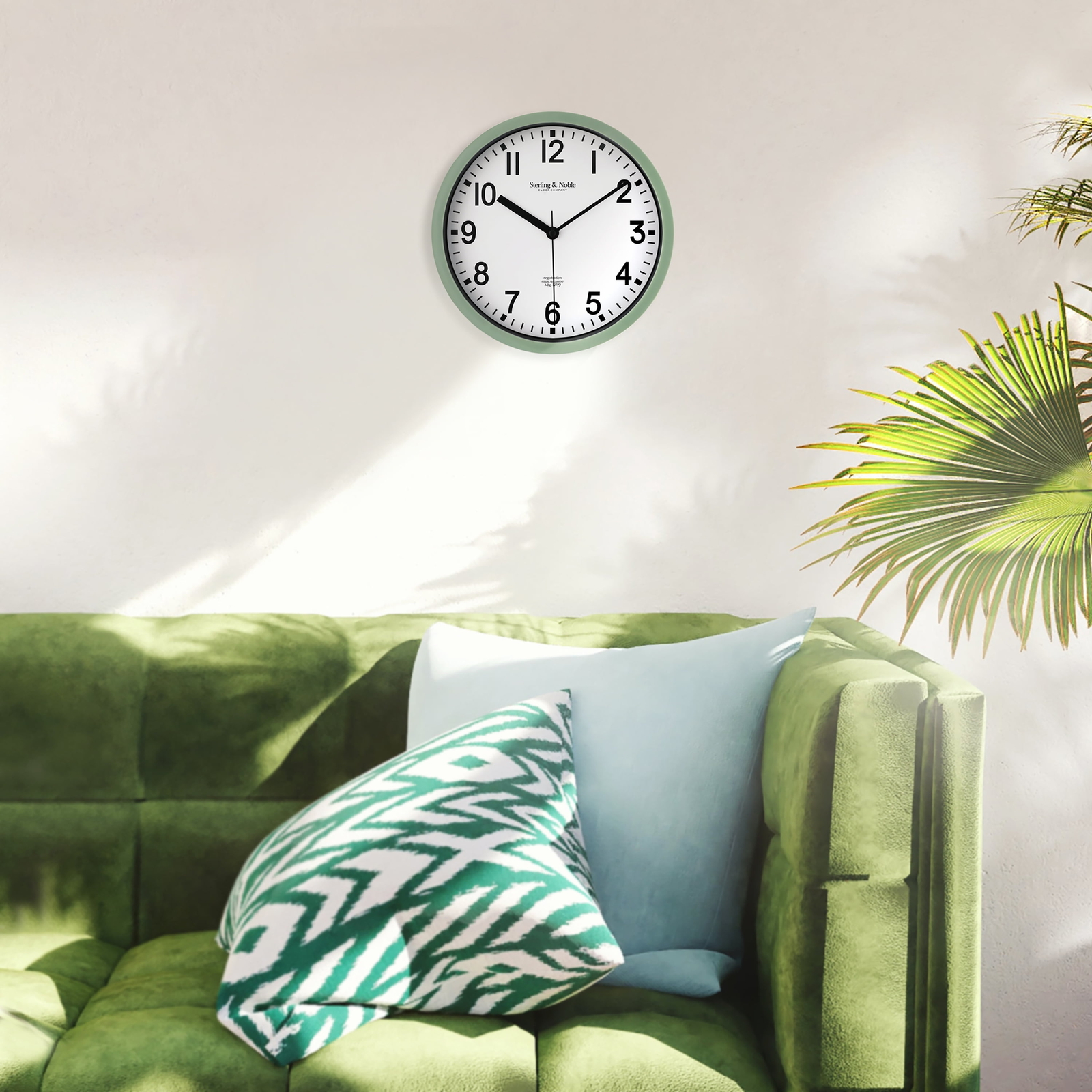 Basic Indoor 8.78″ Sage Analog Round Modern Wall Clock