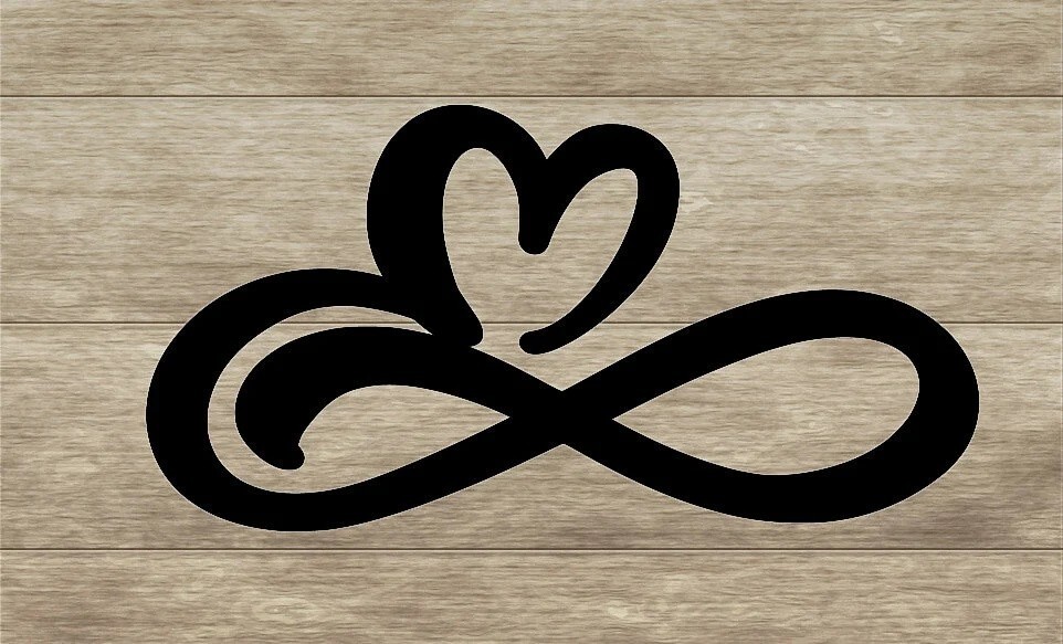 Infinity Heart Cutout, Infinity Wood Cutout, Wall Décor, Wooden Wall Signs, 3D W