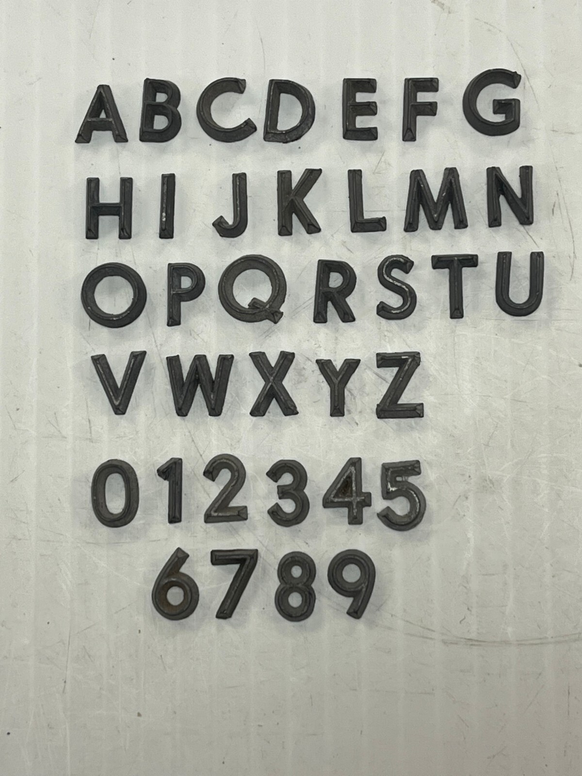 Metal Letters and Numbers 3/8 inch 1/8 Thick Straight Font price per letter *
