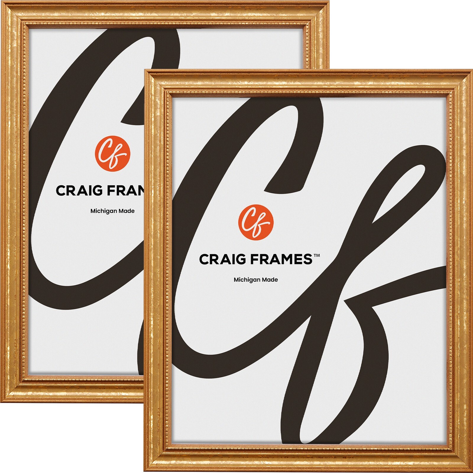 Stratton .75″ Queen Ann Gold Wood Picture Frame, Common Sizes, 4×5-24×36, 2-Pack