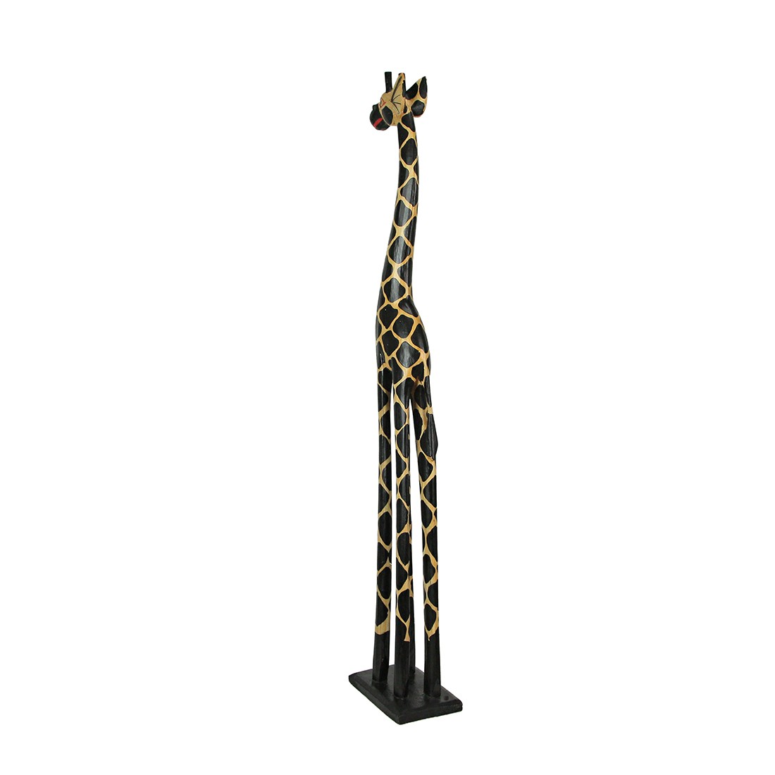 36 Inch Hand Carved Wooden Giraffe Sculpture Safari Home Decor Figurine Statue