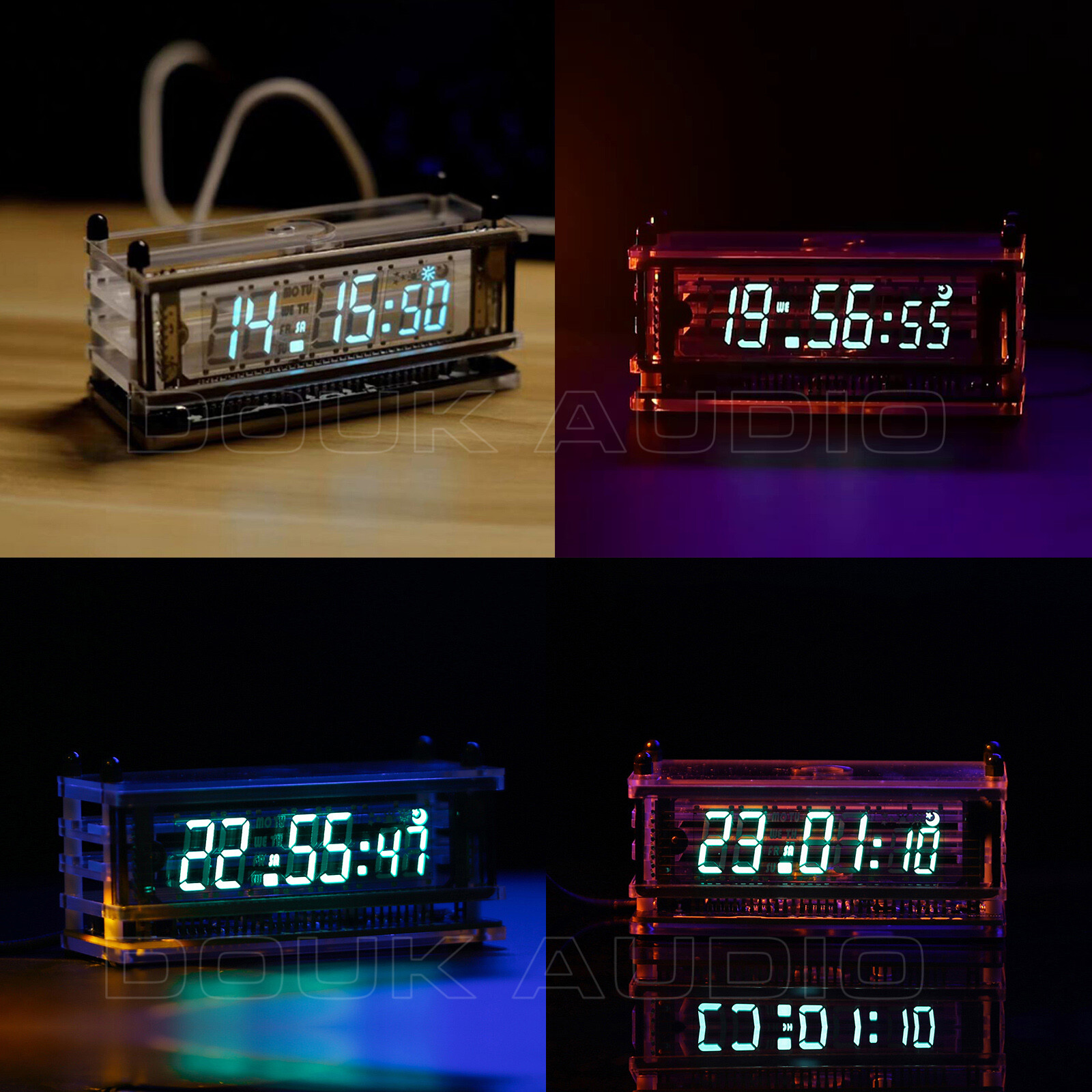 Vintage VFD Tube Clock USB Desktop Decor Clock RGB LED Clock Ref Nixie Tube Era