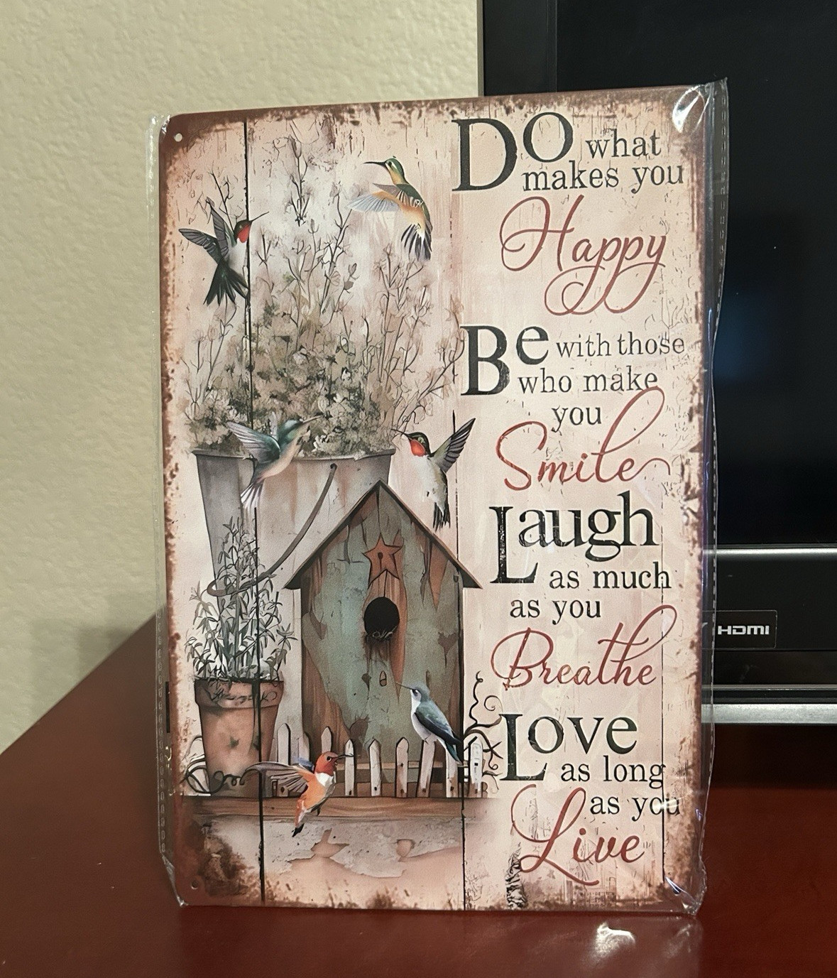 Do What Makes You Happy Metal Tin Sign – 12 x 8 inches – New