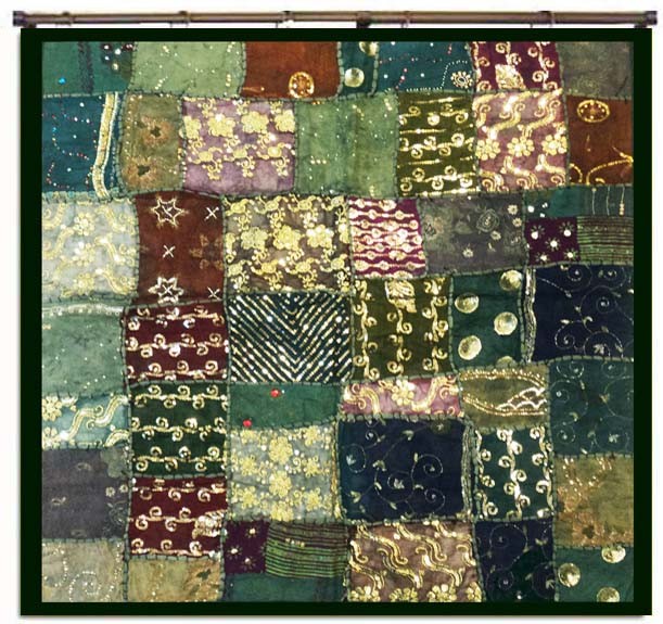 33% Off 40″ Green Square Branded Gift Tapestry Wall Hanging Handmade Art Beaded