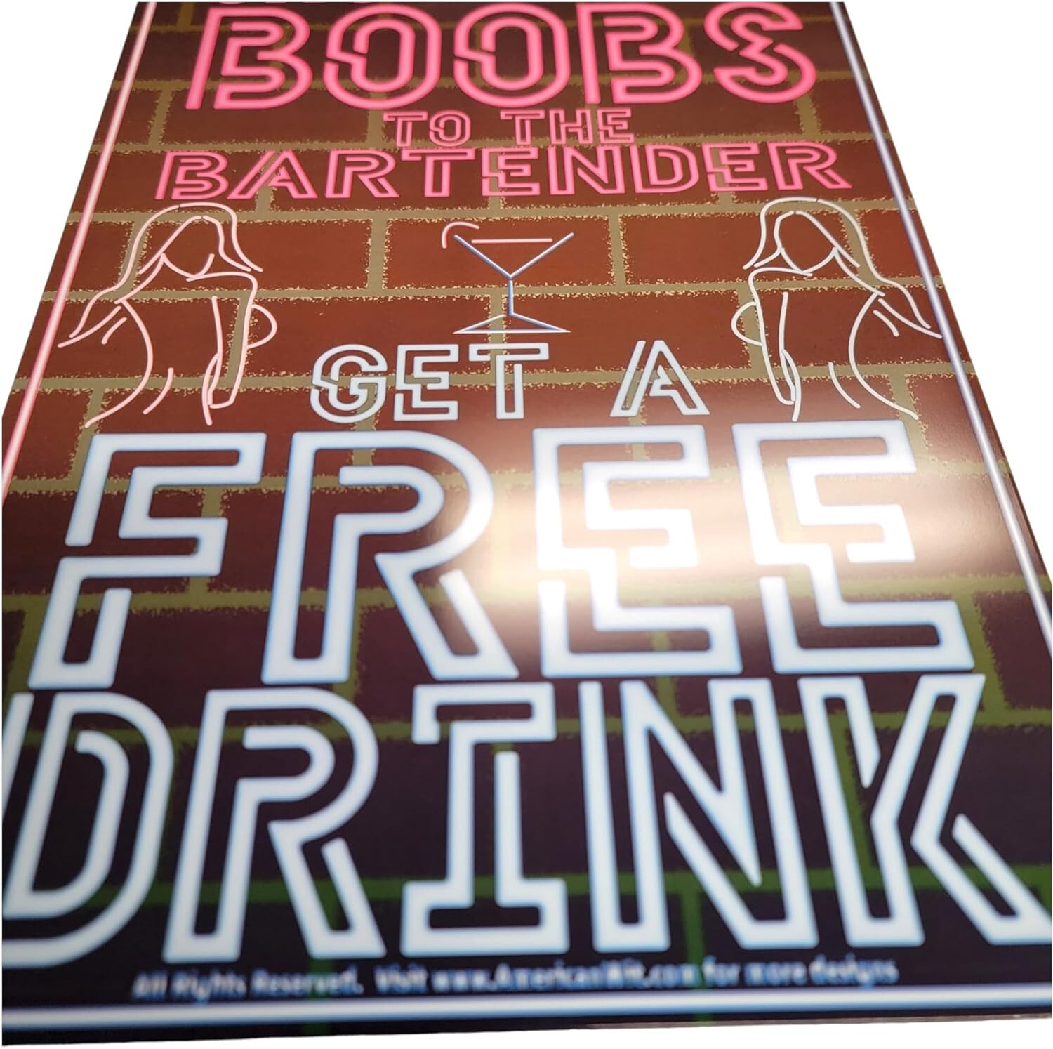 Show Your Boobs to the Bartender – Funny Bartender Metal Tin Signs (8″ x 12″)