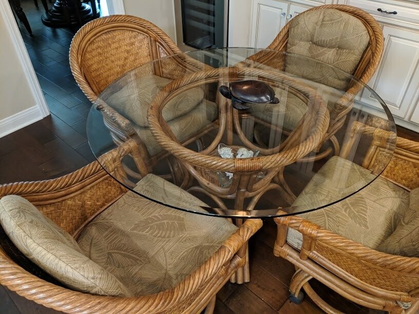 Round Glass Table Top 48″ Beveled Polished Edge 1/4″ Thick Tempered Glass