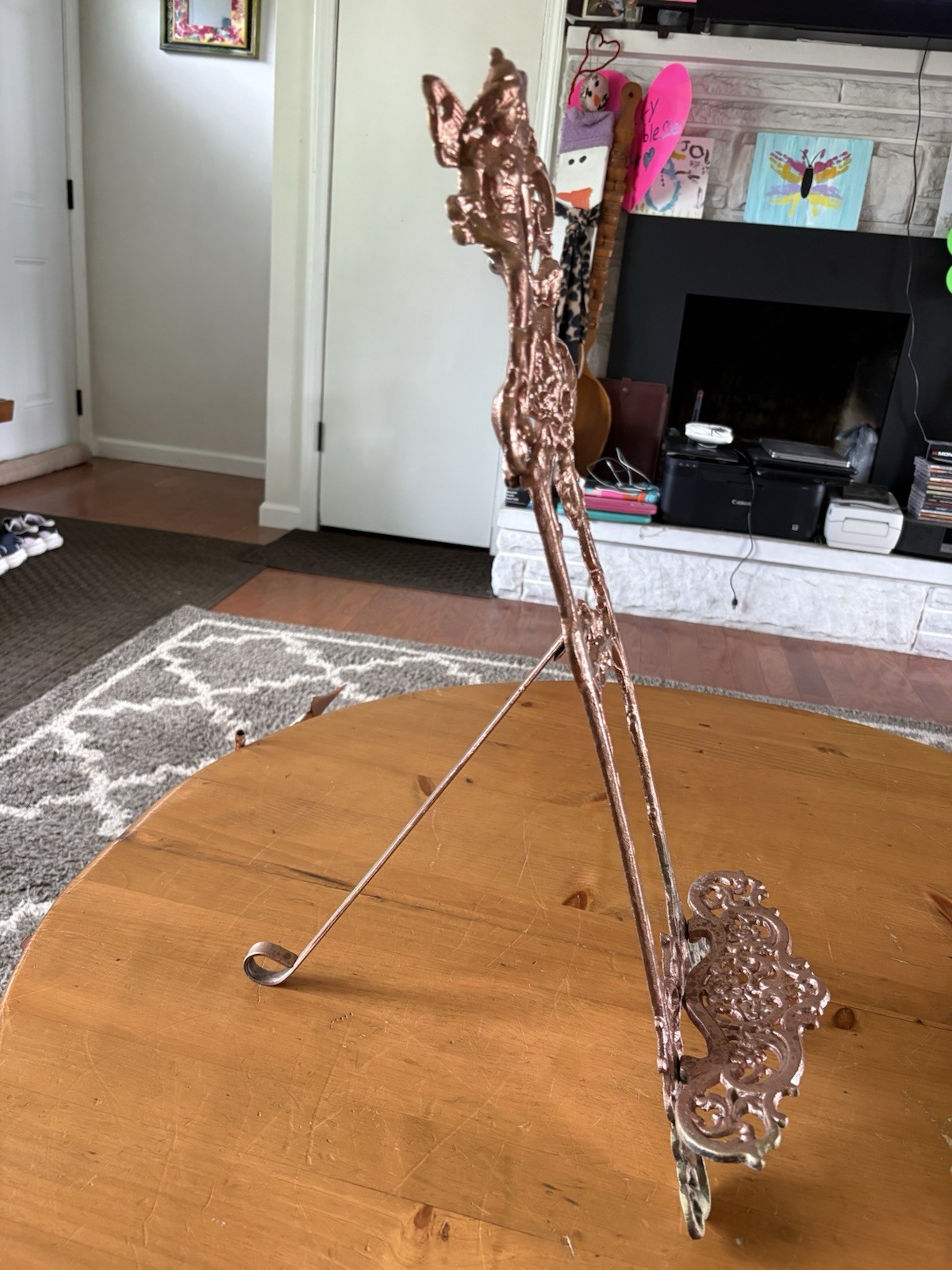 Vintage Cast Iron Ornate 24” Table Top Easel-Fairy/Cherub-24x14x10”-5 Pounds!