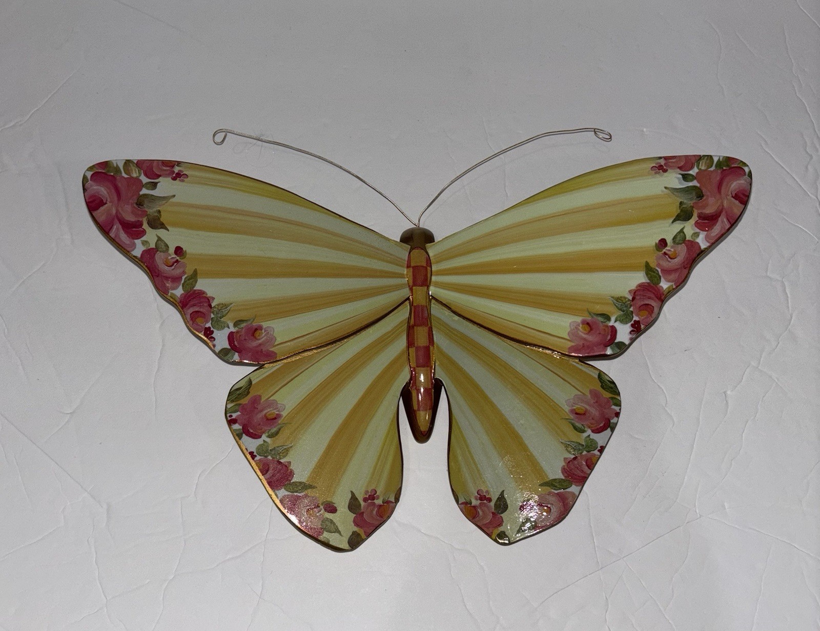 MacKenzie-Childs Striped Awning Butterfly Wall Decor – Brand New In Box