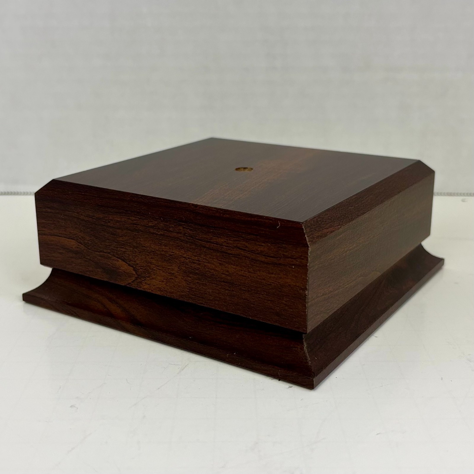 Display Base Pedestal Cherry Finish Square Stand Blank for Trophies, DIY Project