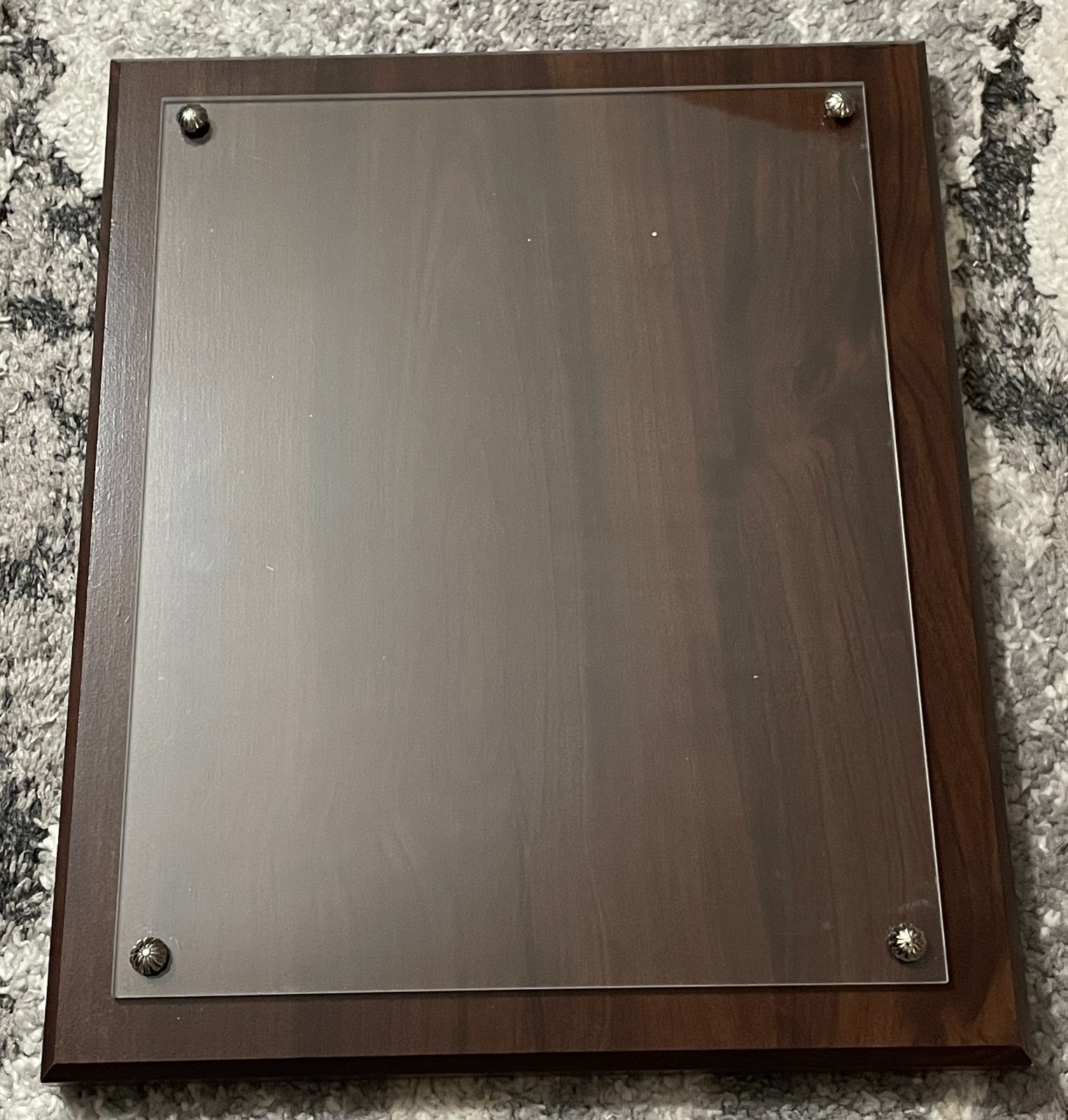 Lot of 2 The Hartnett Co Walnut Finish Certificate Plaque Board Acrylic 9×11.5