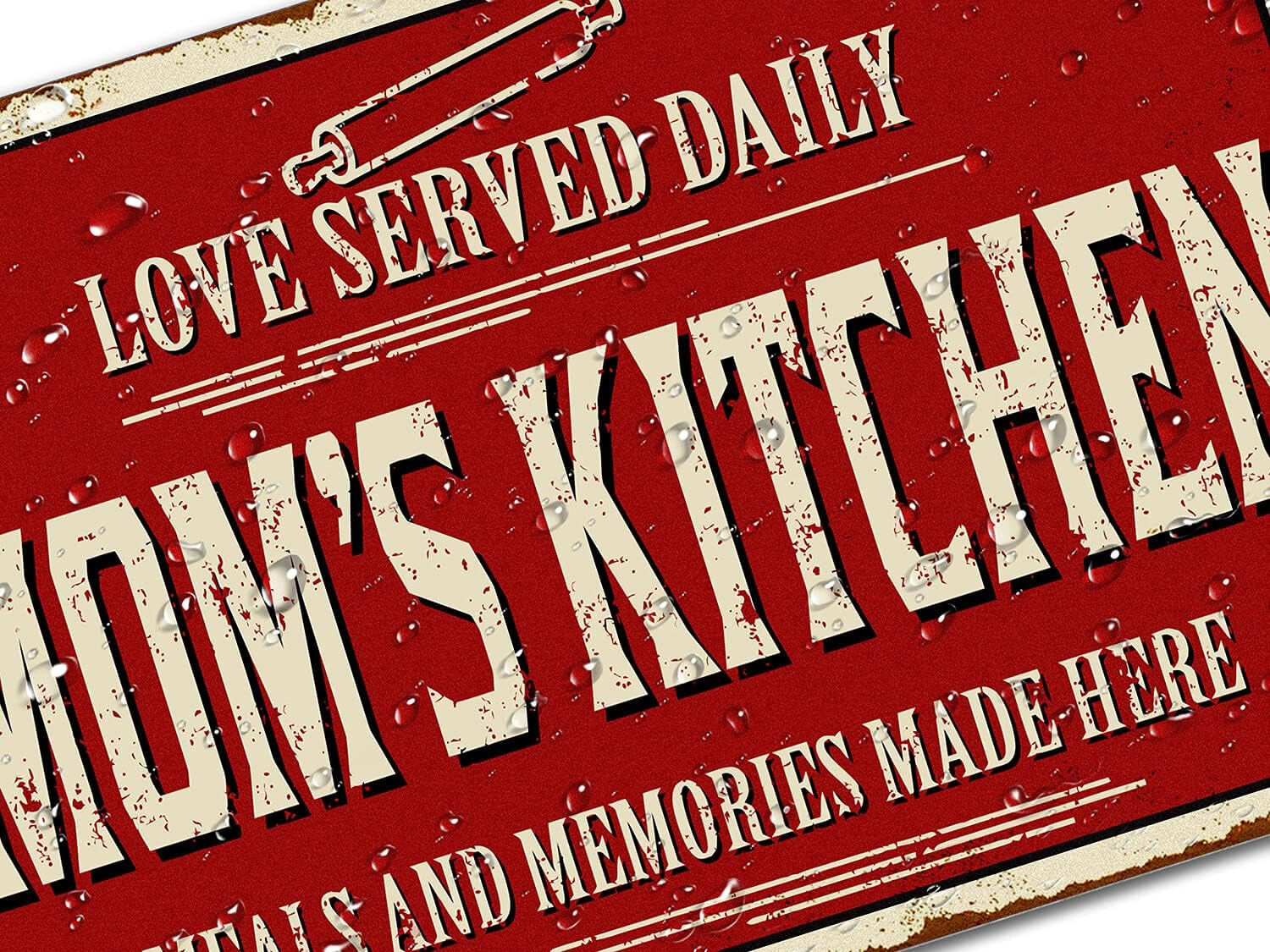 Rustic Kitchen Wall Decor Old Country Aluminum Metal Sign, 12 X 8 Inches Home Di