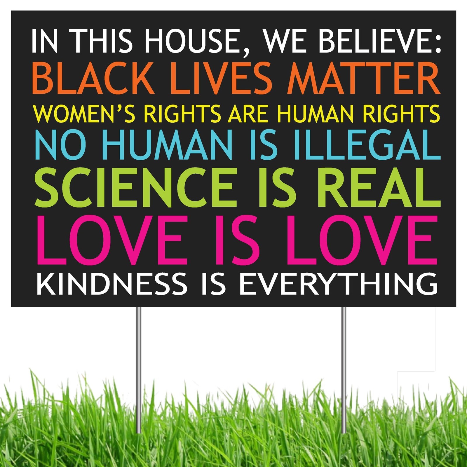 Black Lives Matter Yard Sign, In This House We Believe Yard Sign, Love is Lov…