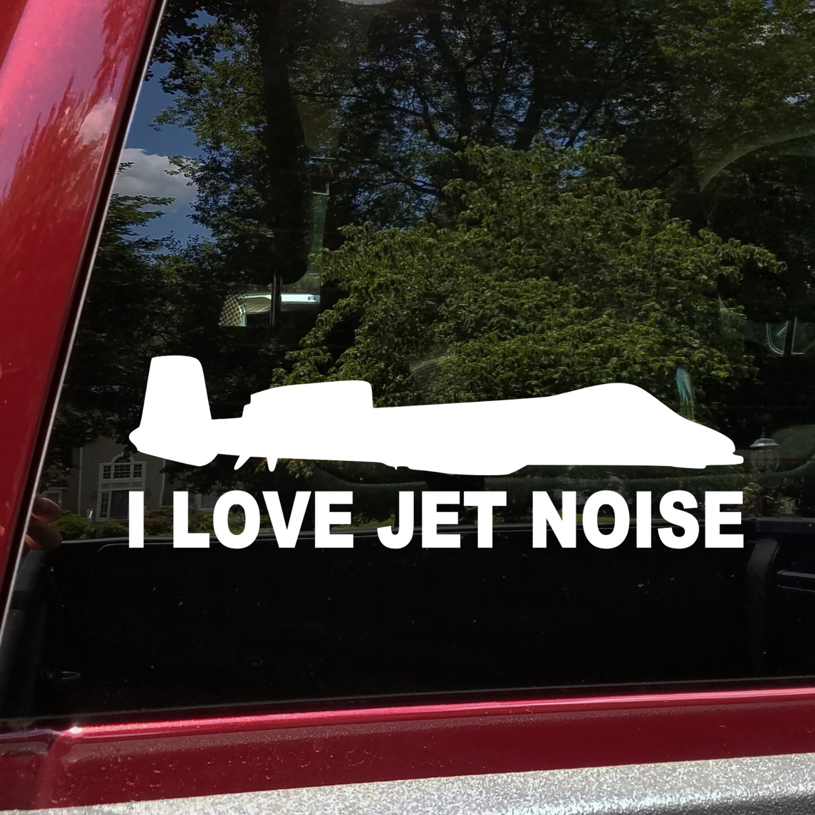 I Love Jet Noise Vinyl Sticker Decal Military Fighter Jet Silhouette A-10 Style