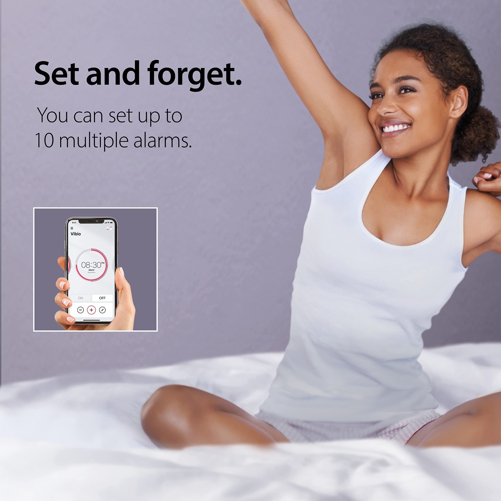 Portable Bluetooth Bed Shaker Alarm Clock – Silent Vibrating Travel Alarm for He