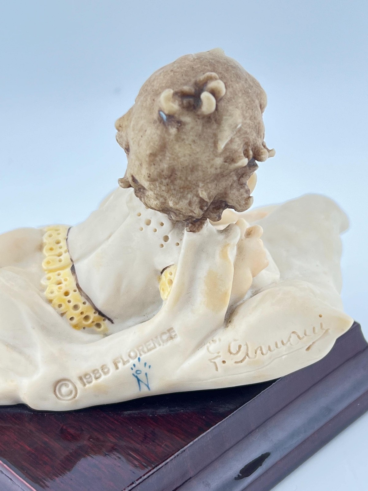 Baby Cherub Figurine Giuseppe Armani Vintage Florence Italy Hand Painted