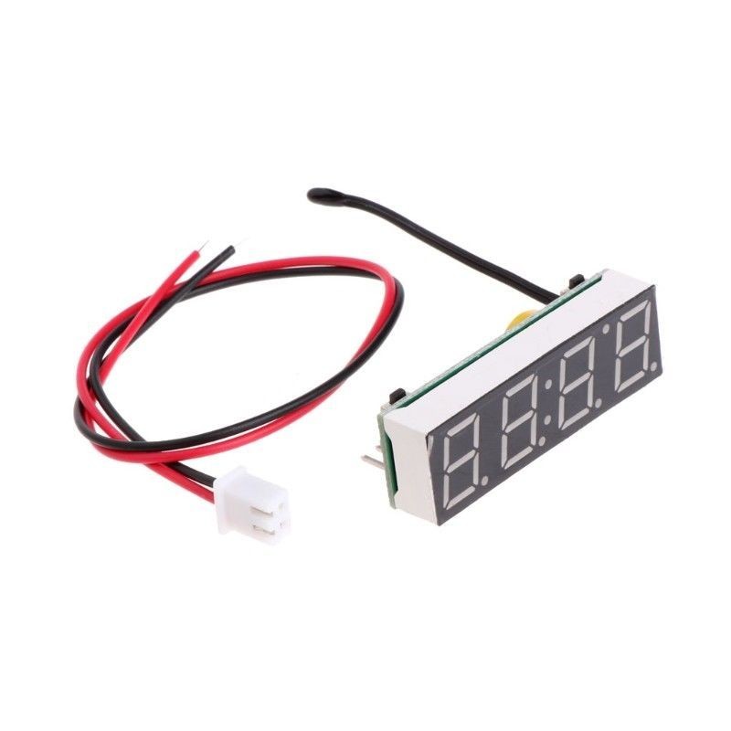 12V Digital Clock Car LED Electronic Clock Time Alarm Voltage Thermometer 4modes