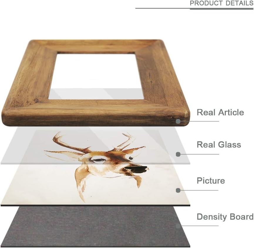 6×8 Wood Picture Frames, Rustic Photo Frame with Real Glass Front,Wall Hanging