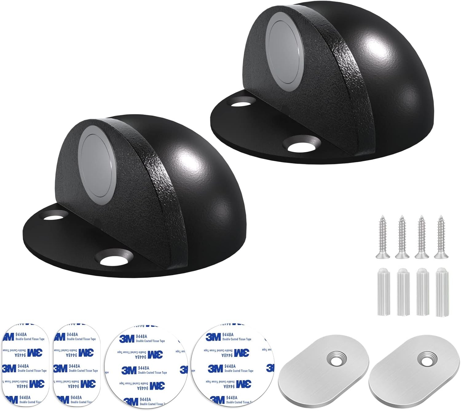 Magnetic Door Stoppers, No Drill Door Stops Magnetic Floor Mount Door Stopper, S