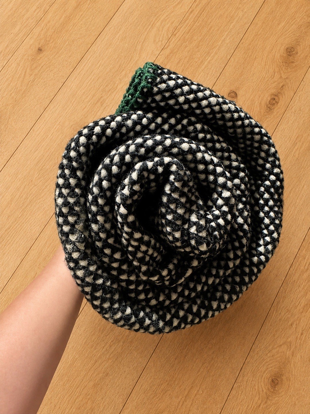 Hearth & Hand with Magnolia Herringbone Throw Blanket Wool Blend 50×60 Black