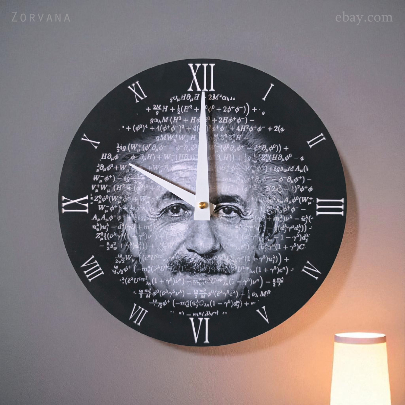 Wall Clock Albert Einstein 10” Round Quartz Movement By Endless Arts U.S. Studio