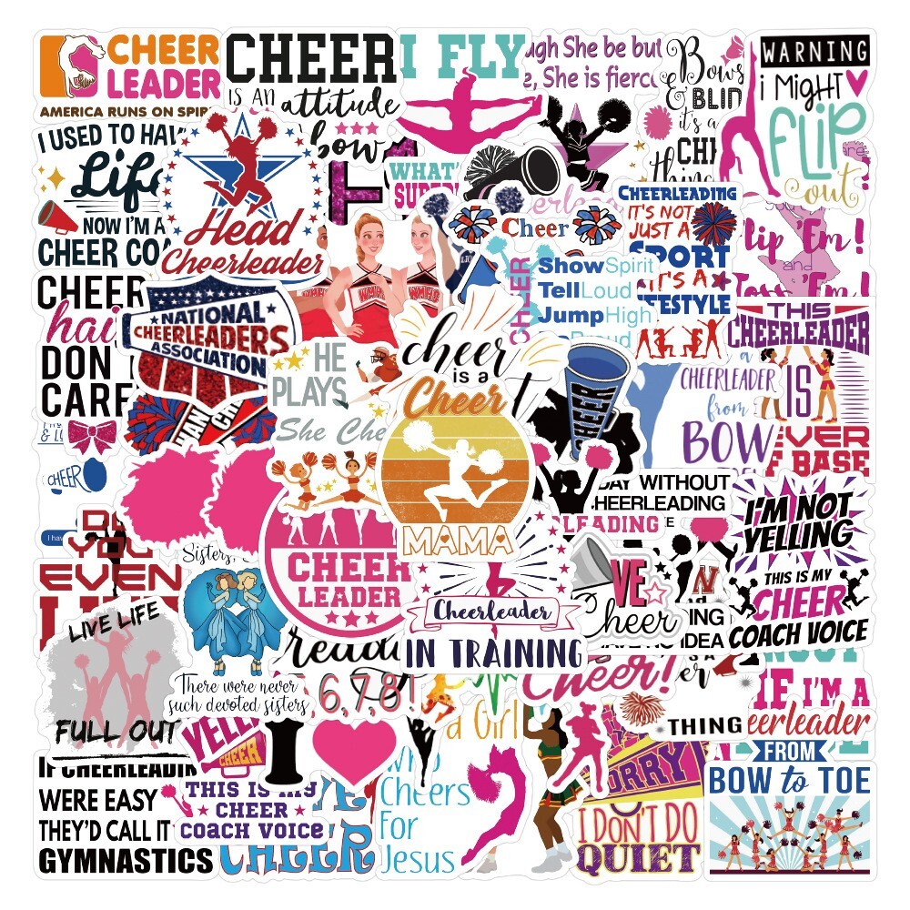 50pcs CHEER stickers, Cheerleading Cheerleader Cheermom Stickers, #187
