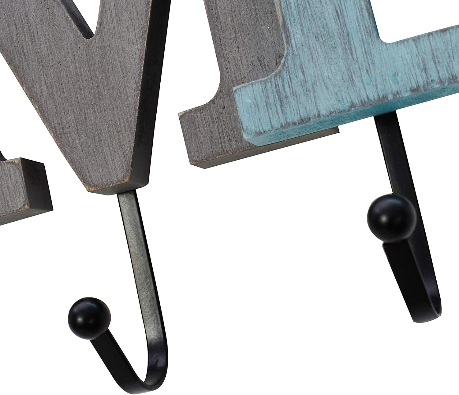 Rustic Wood Home Letter Sign with 4 Hooks Cutout Home Sign Wall Mounted Key Rack