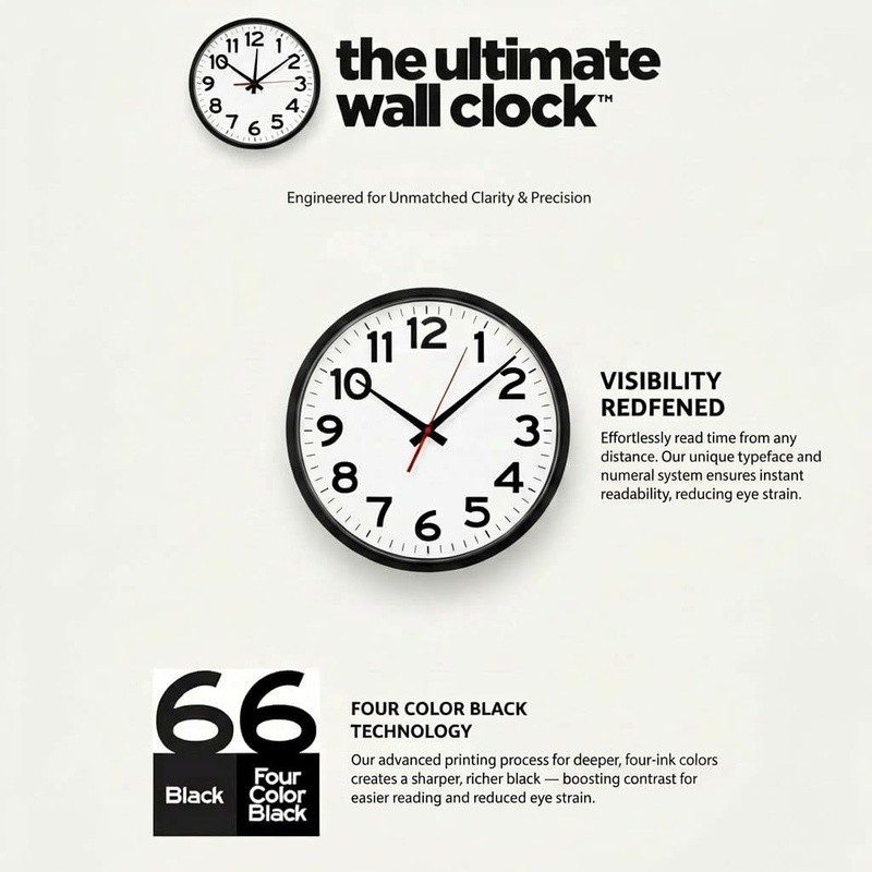 Large Analog Atomic Clock Self Setting Battery Powered Indoor Outdoor Easy Read