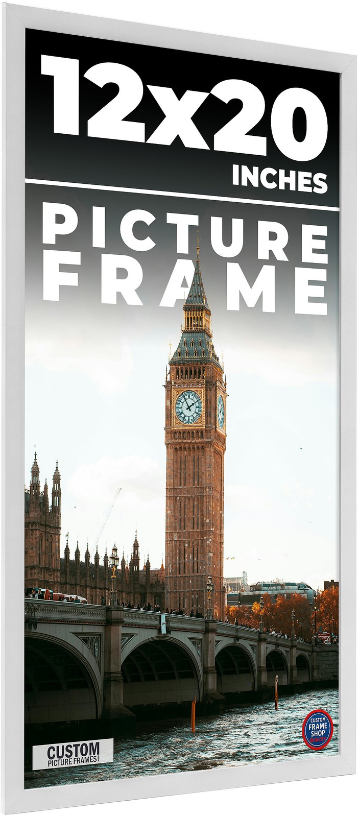 12×20 Frame White Wood Picture Photo Frame with UV Acrylic and Acid Free Backing