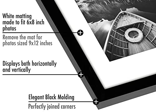 Americanflat 9×12 Picture Frame with Polished Plexiglass – Set of 5 – Use as…