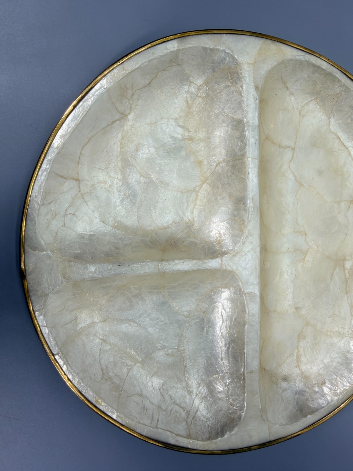Vintage Capiz Shell Plate Philippines Mother of Pearl Decorative Dish 10″