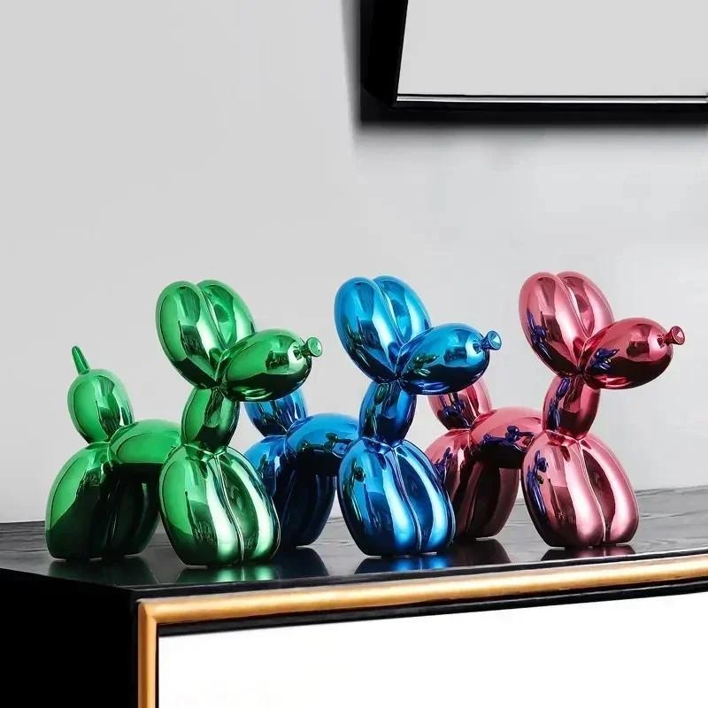 10cm 17cm Nordic Balloon Dog Sculpture Resin Animal Toy Statue Sculptures Figuri