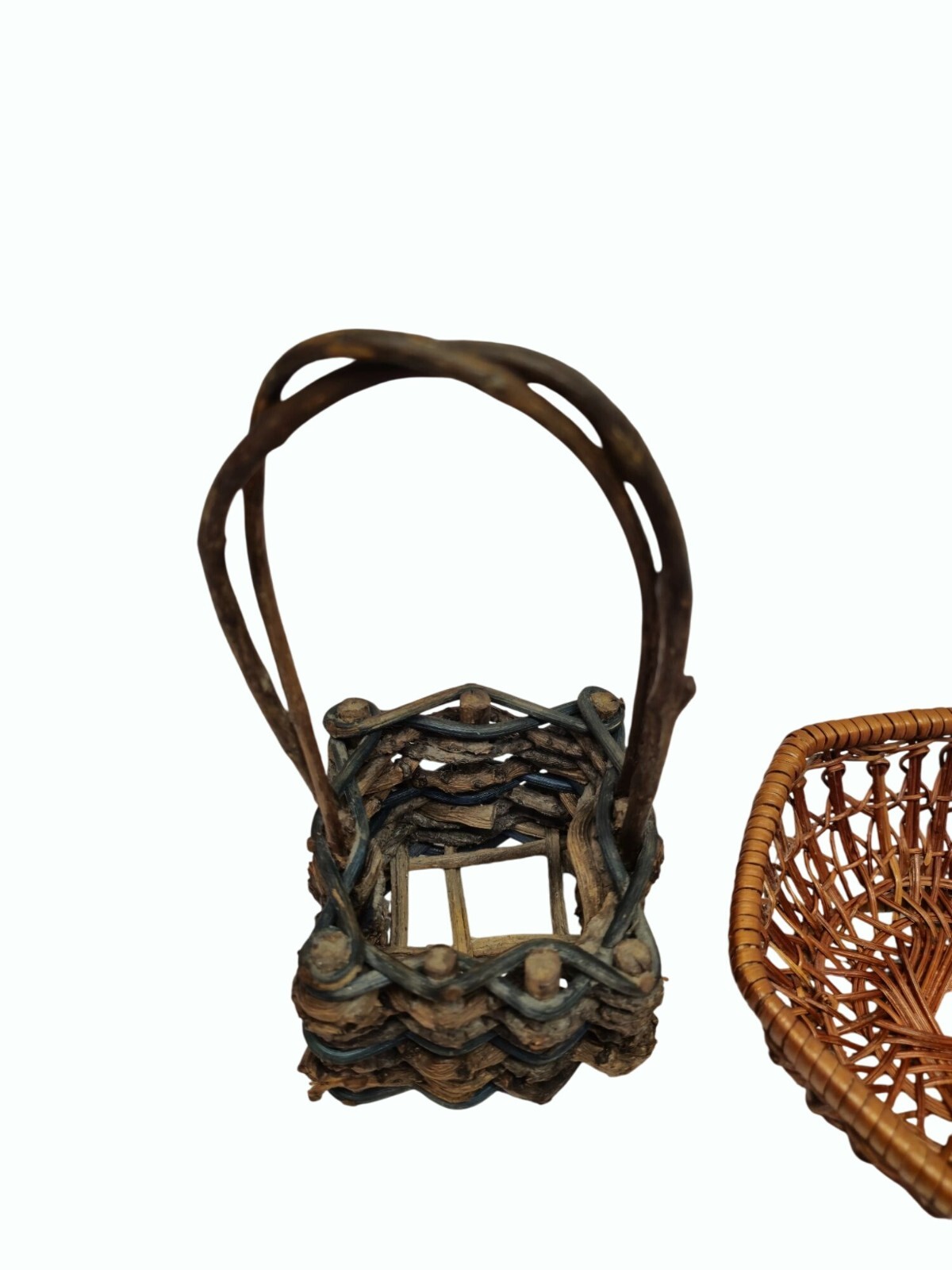 Vintage Basket Set Rustic Handwoven Wicker Twig Decorative Boho flower girl