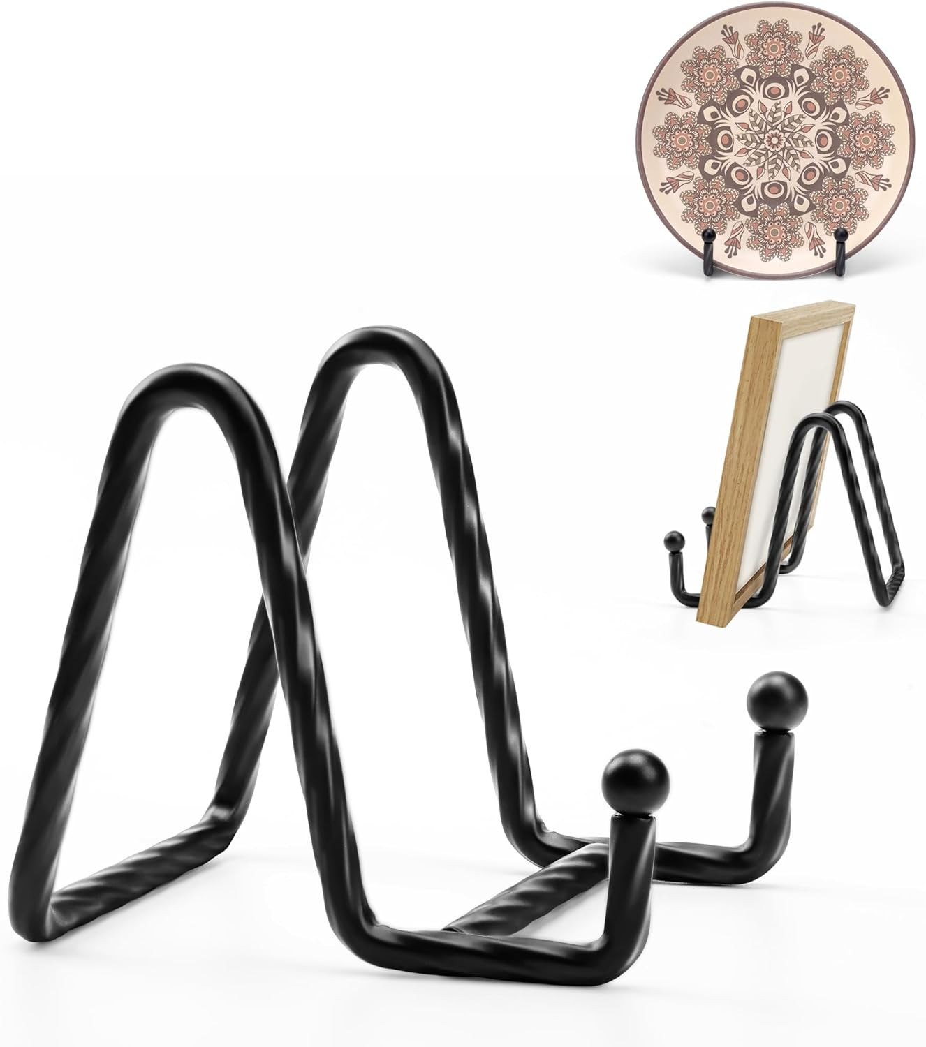 Picture Stands for Display 3 Pack 3 Inch Plate Stands for Display – Black Metal