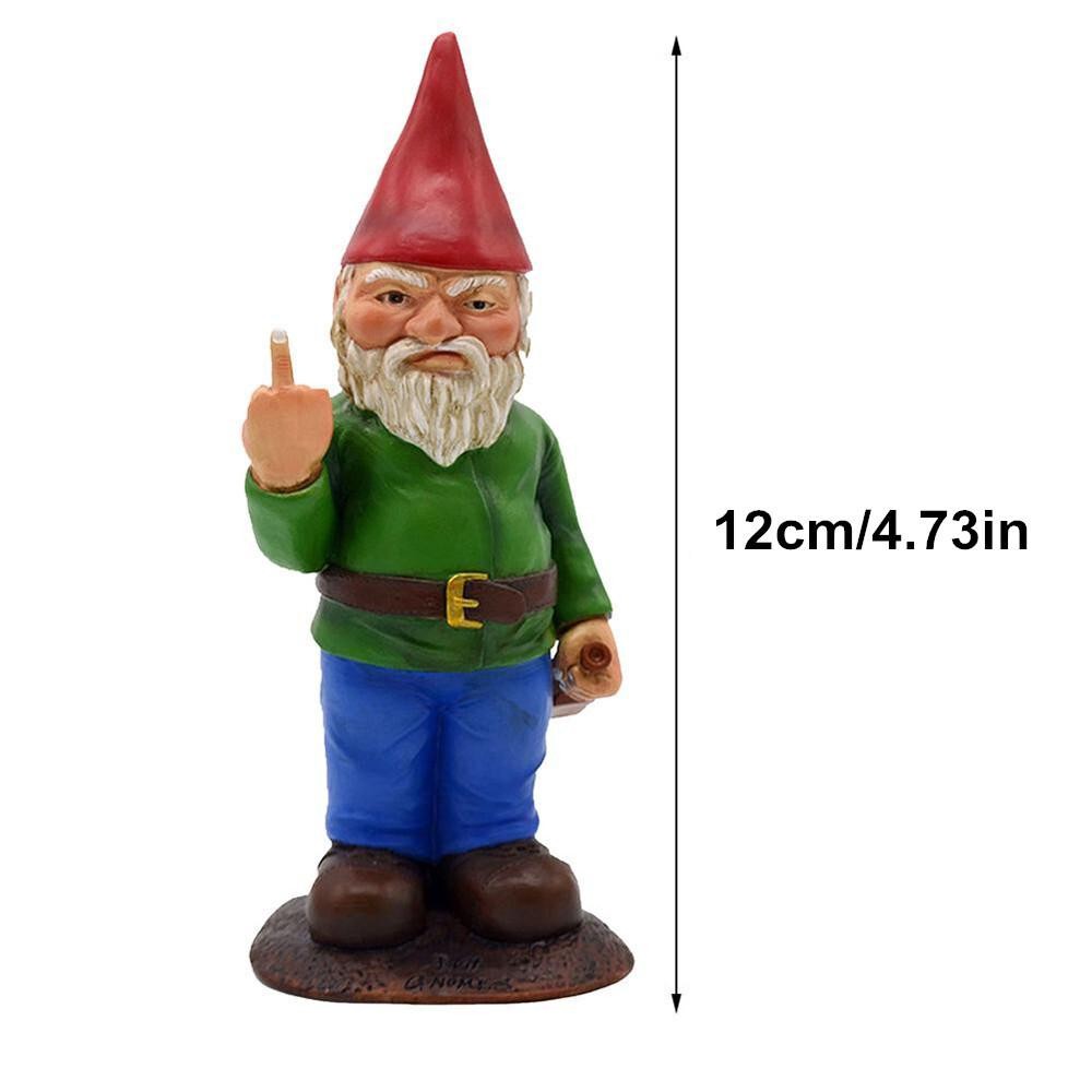 Naughty Garden Gnome for Lawn Ornament Funny Dwarfs For Indoor Outdoor 12CM US