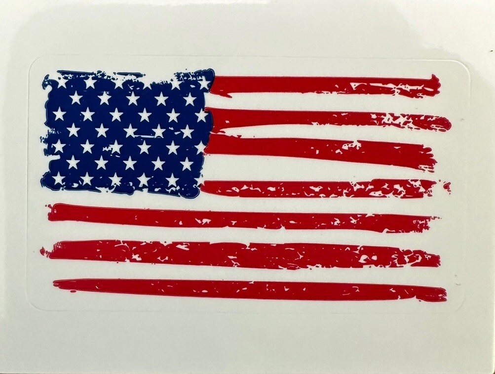 AMERICAN FLAG ~ SCRIBBLE – Small Vinyl Sticker – (1.25in x 2in)