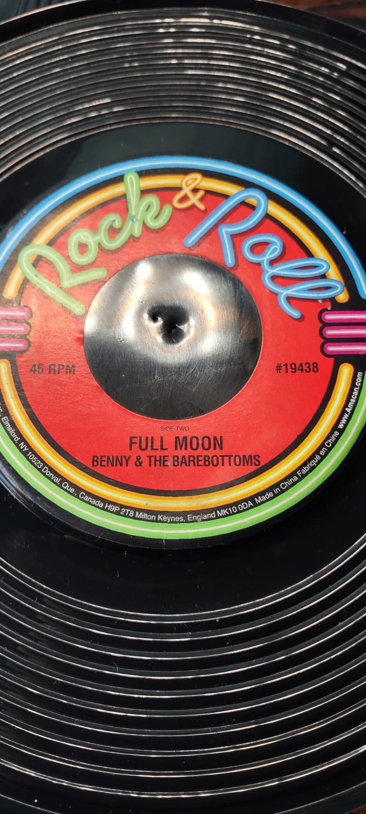 Molded Plastic Records 9″ Diameter Rock & Roll Decorations Set Of 3