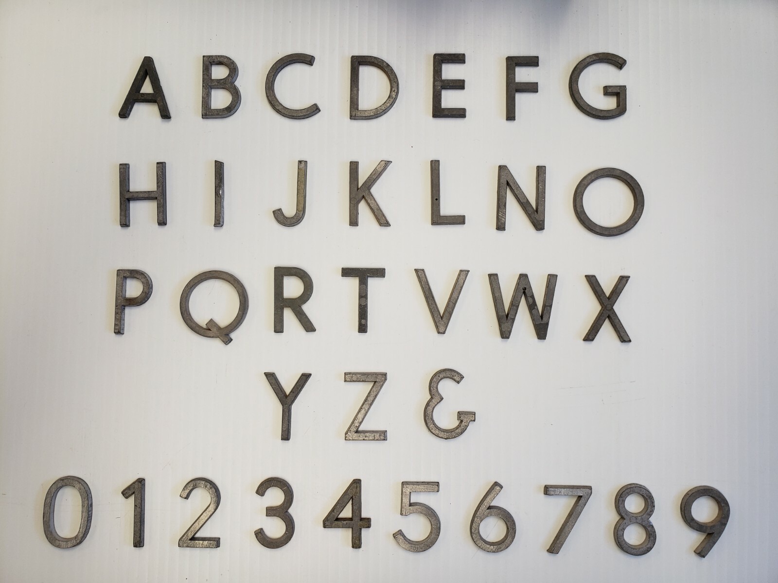 Metal Letters and Numbers 1 1/2 inch long Straight Font price per letter*