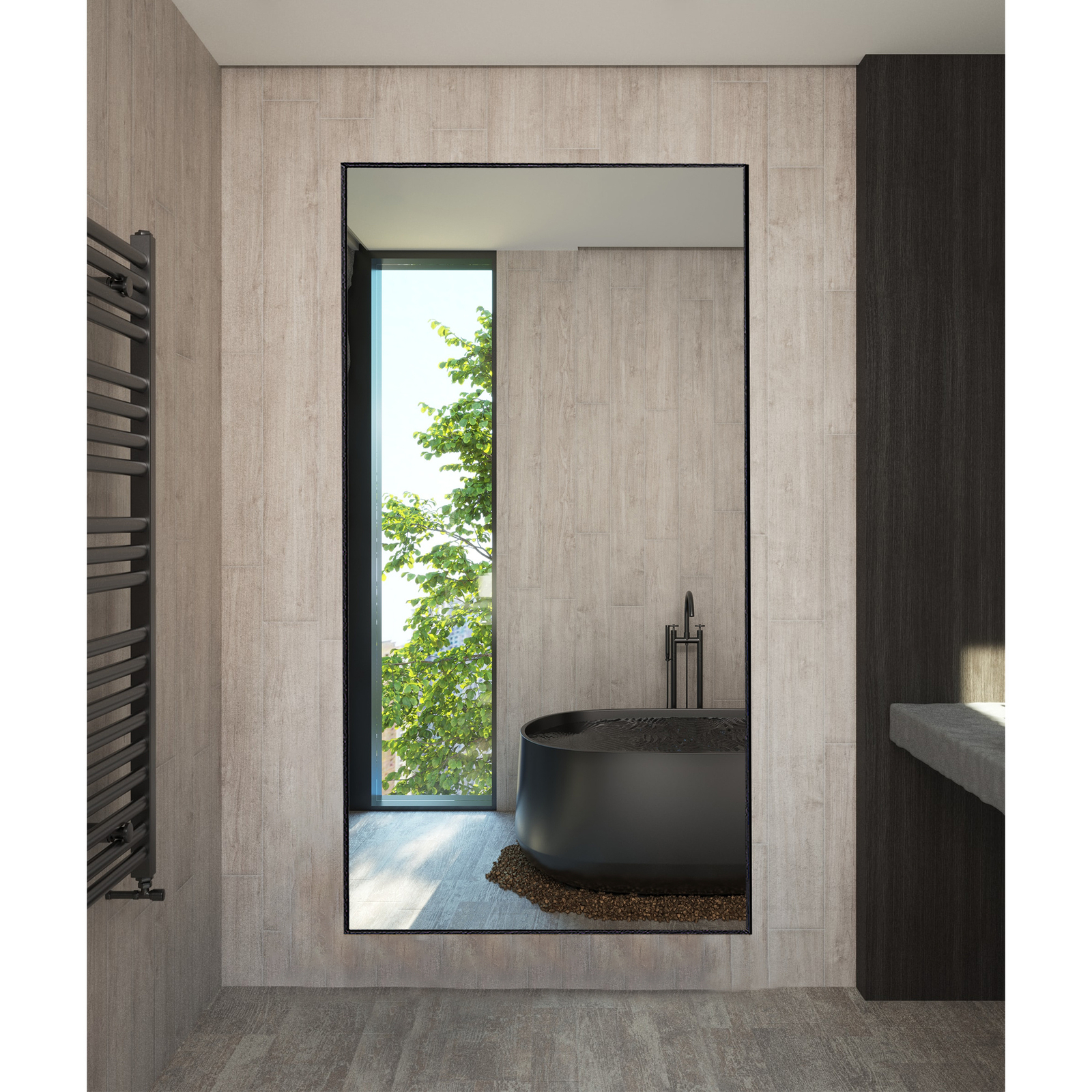 Full Length Mirror Horizontal/vertical Stand/Hang/Lean Wall-mounted For bathroom