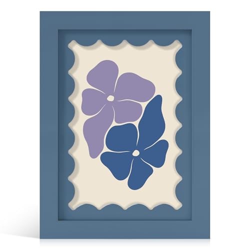 5×7 Picture Frame with Real Glass, Wooden cute 5 x 7 Photo Frame 5×7 in Blue
