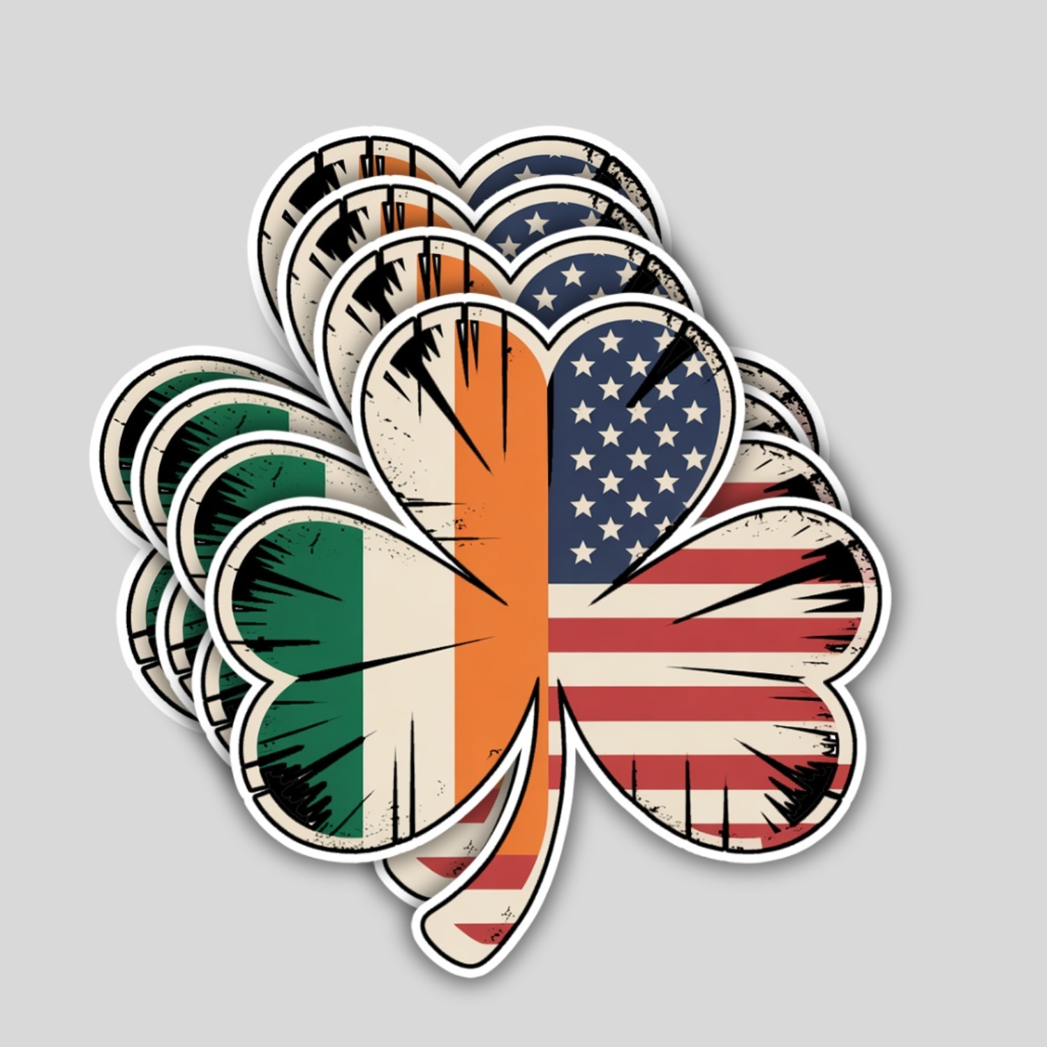 4PCS Irish American Shamrock Stickers – Ireland Clover Vinyl Decals