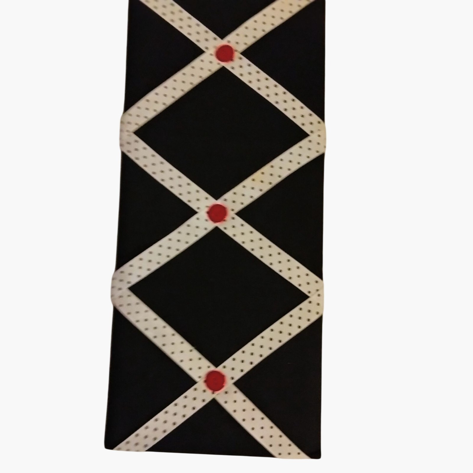 Memo Board Black Fabric Polka Dot Criss Cross Ribbon Photos Notes Bulletin