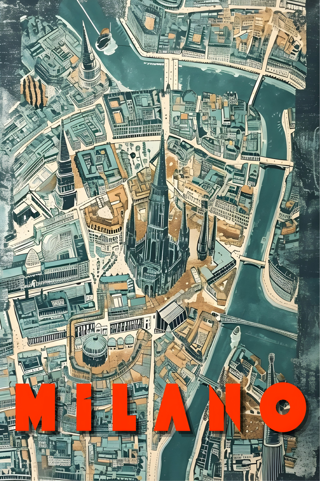 MILAN ITALY 8″X12″ ALUMINUM METAL SIGN/WALL ART BRAND NEW MS23