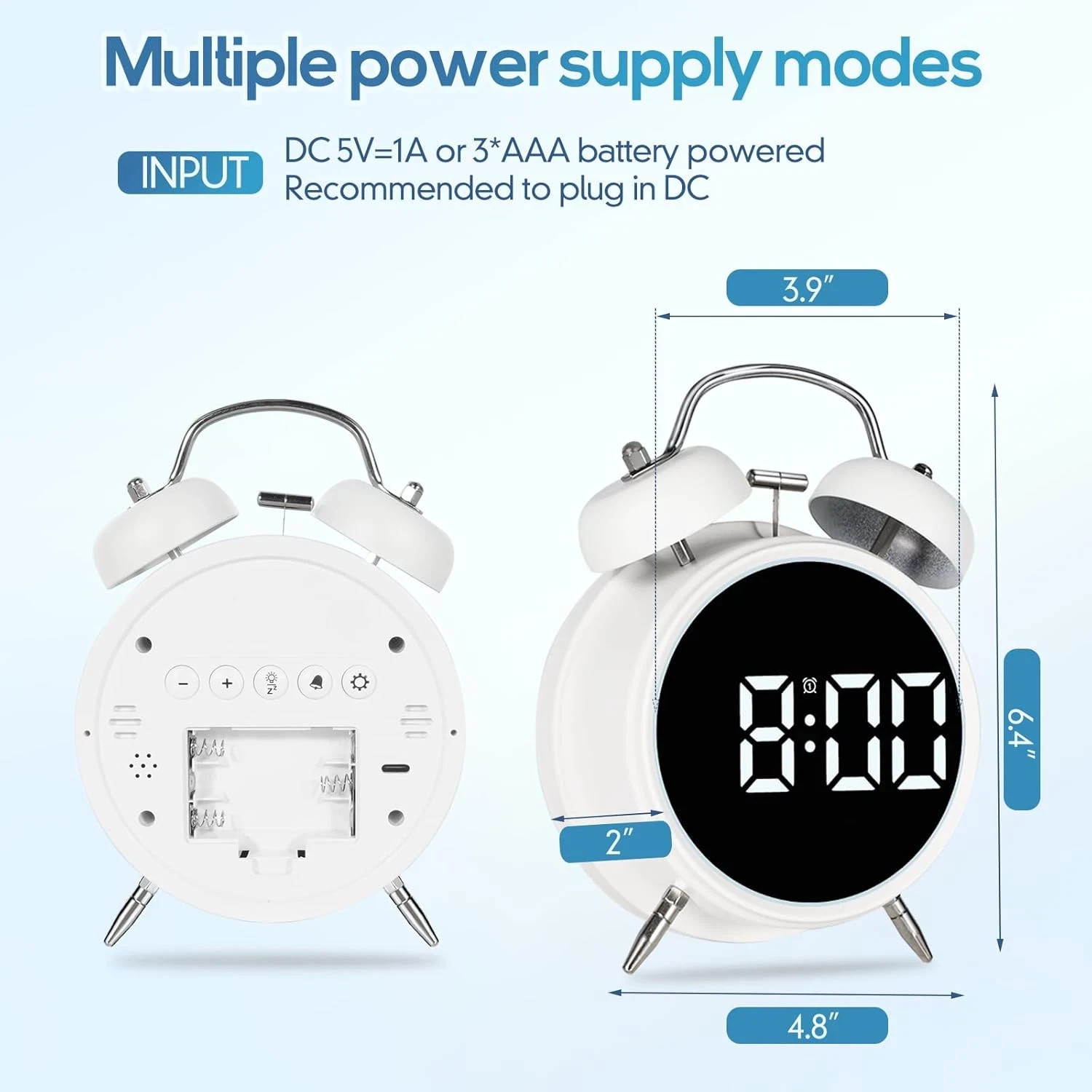 Extra Loud Alarm Clock for Heavy Sleepers Adults, Teens,Kids,Cute Retro Metal,Ol