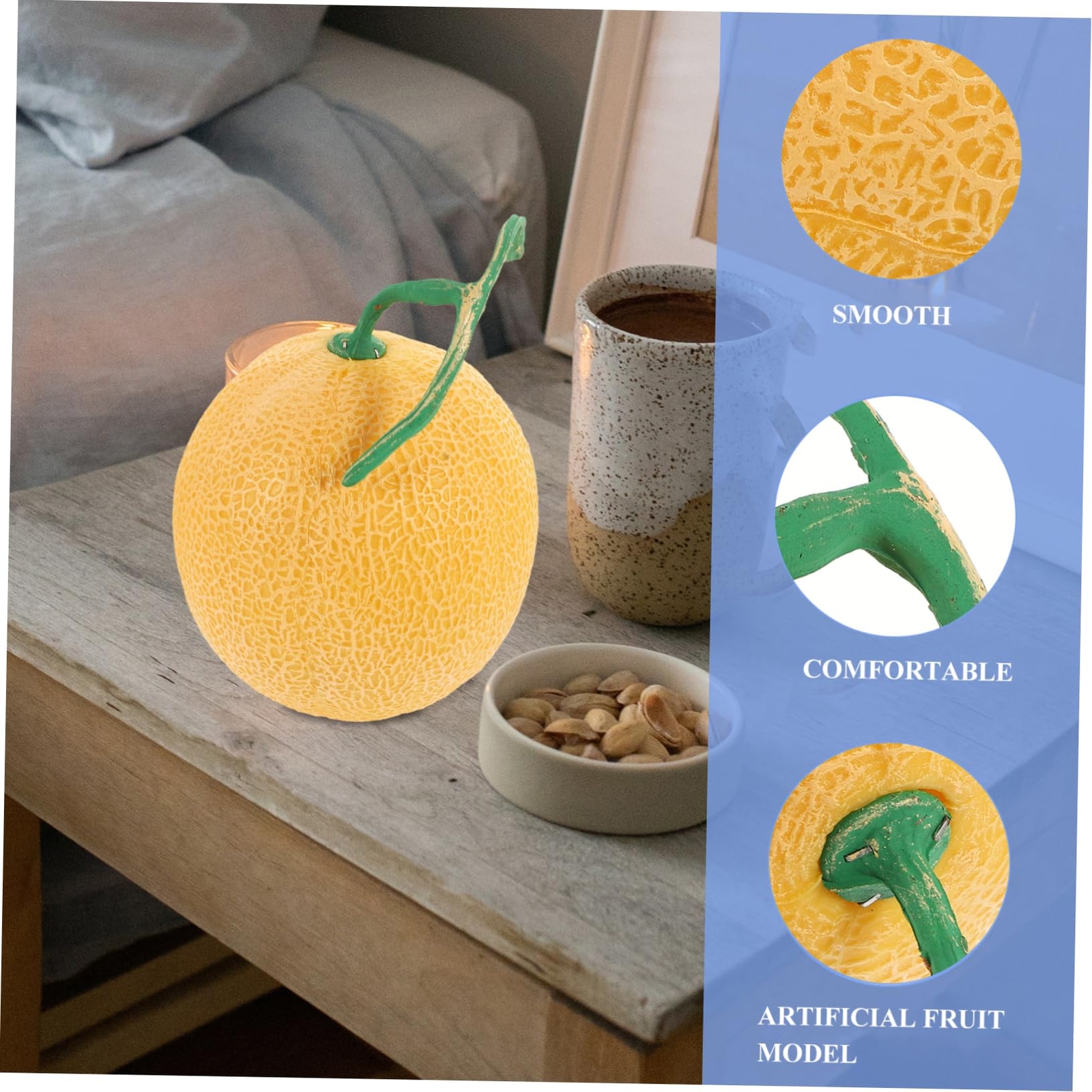 Fruit Decor Plastic Decorative Simulation Prop Fake Cantaloupe Imitation Cant…