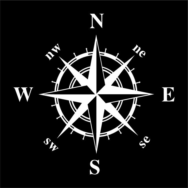 Compass Navigation Automotive Die Cut Decal Multi colors Oracal 651 brand & more