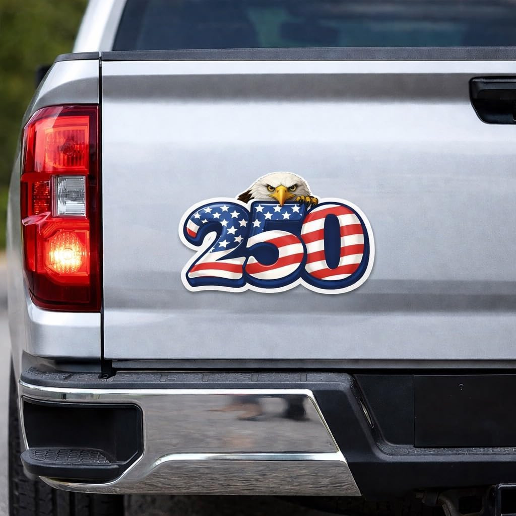 250 Anniversary Stickers, 3 Pcs Pack USA American Flag Sticker Decal Bald Eagle,