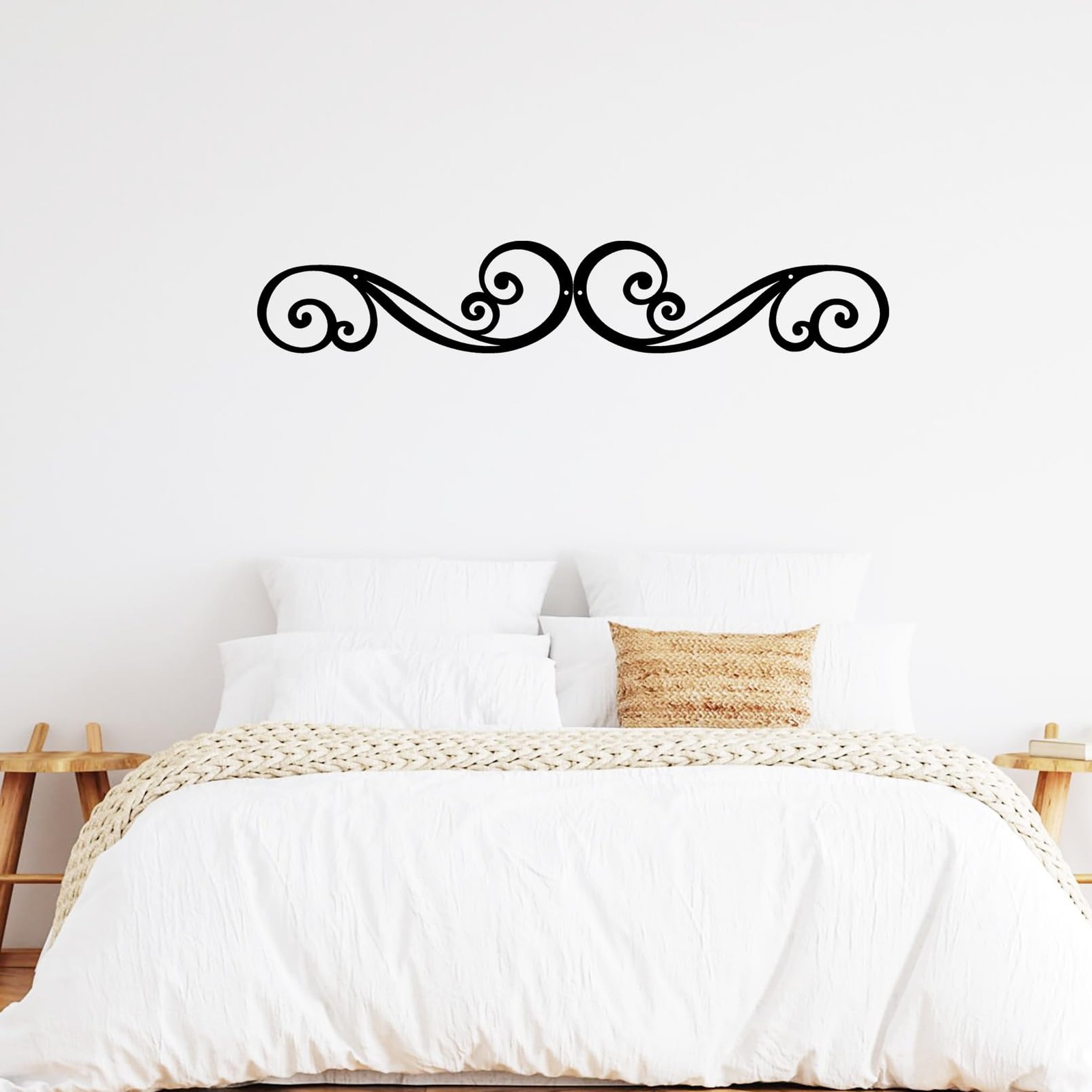Metal Scroll Wall Art Decor Rustic Iron Wall Scroll Decorations Pair Scroll for
